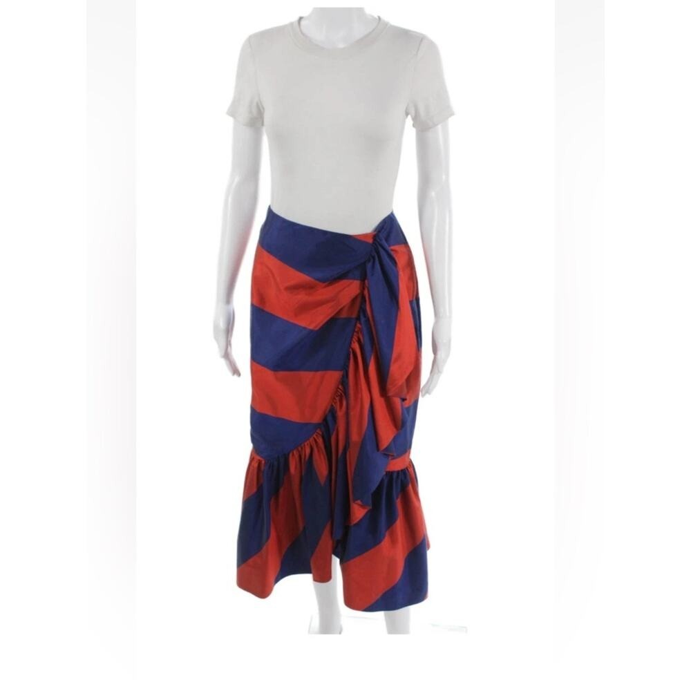 J.Crew Rugby Stripe ruffle faux wrap style skirt 4 - Picture 10 of 14
